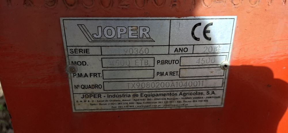 Reboque agrícola tri basculante joper