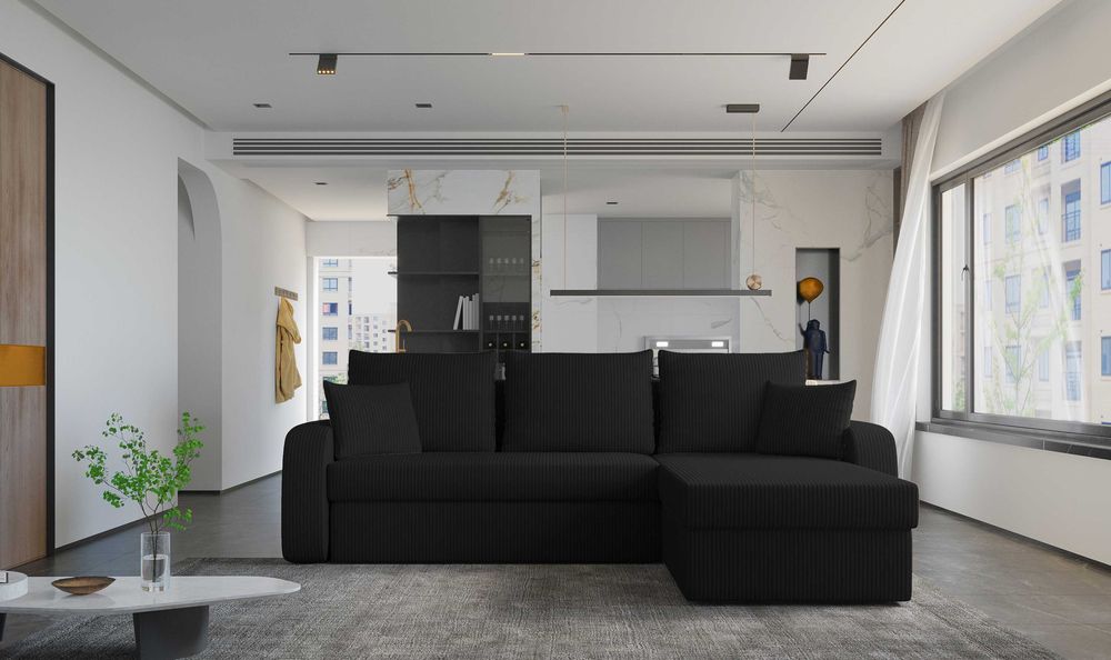 NAROŻNIK z funkcją spania nowoczesny COSMO rozkładany ROGÓWKA pojemnik