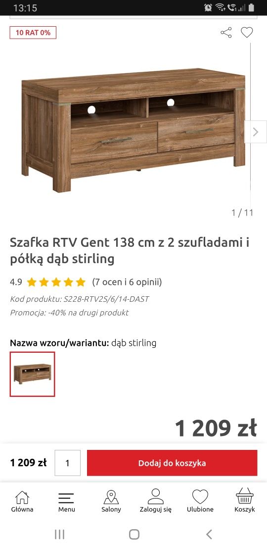 Szafka RTV BRW Gent