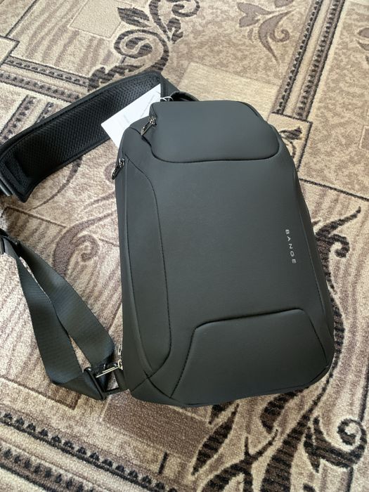 Сумка-бананка через пличе чоловіча чорна і є сіра