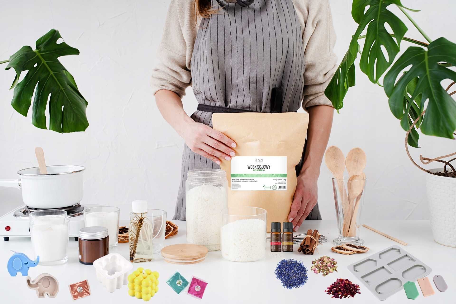 WOSK SOJOWY DO ŚWIEC 1KG Naturalny Świece Sojowe Premium