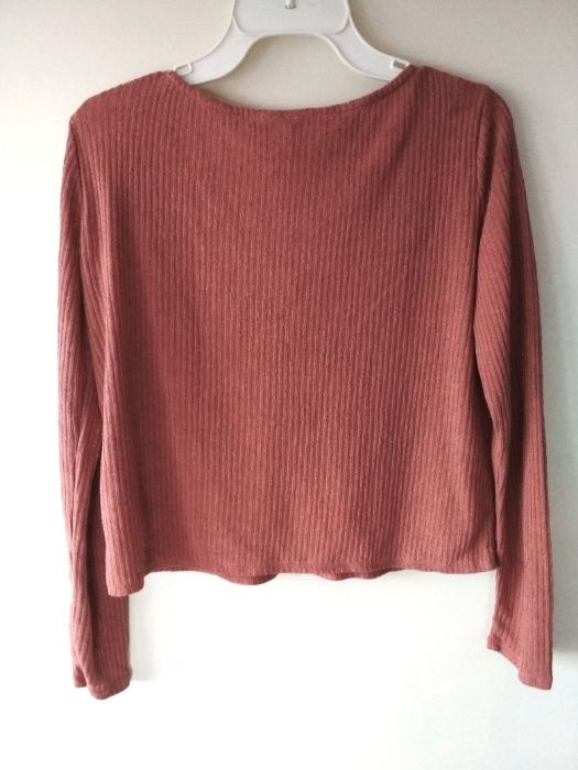 Bluzka prążkowana S z wiązaniem