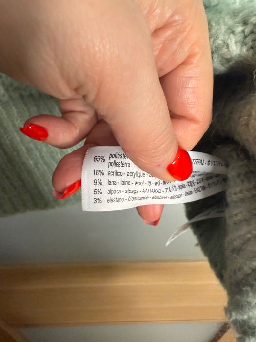 Oversizowy kardigan Zara alpaka prążki