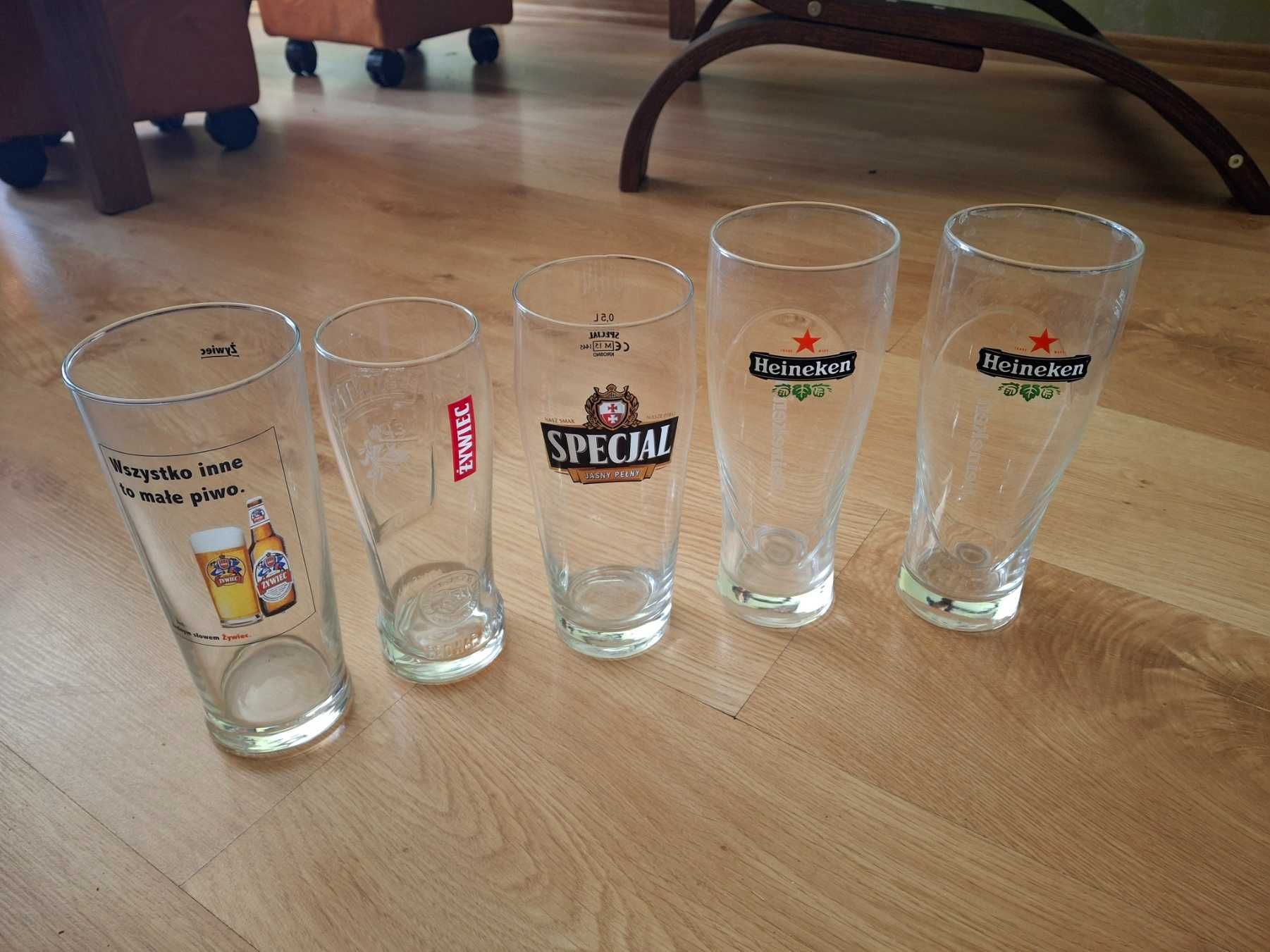Kufle do piwa szklanki 5szt. 0,5L i 1szt. 0,3L Heineken Żywiec Specjal