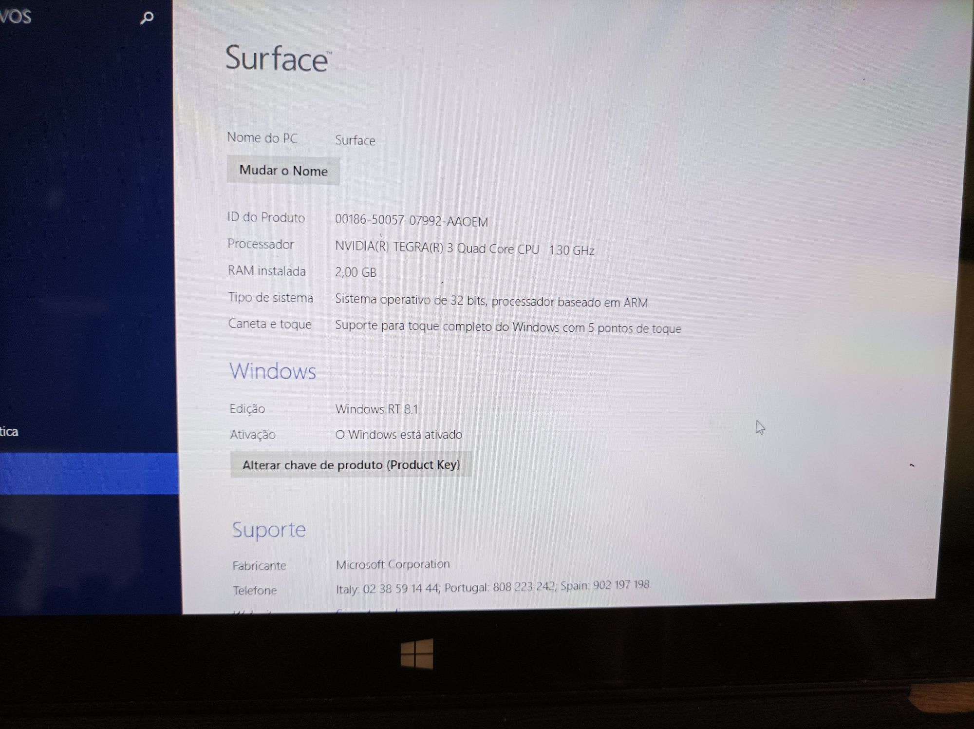 Surface RT 32gb com marcas de uso (Raspberry Pi OS)