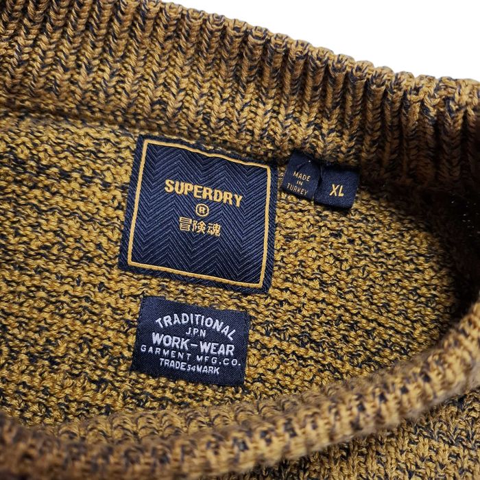 Superdry Japan Sweter Męski XL dziergany 100% bawełna knit Japonia