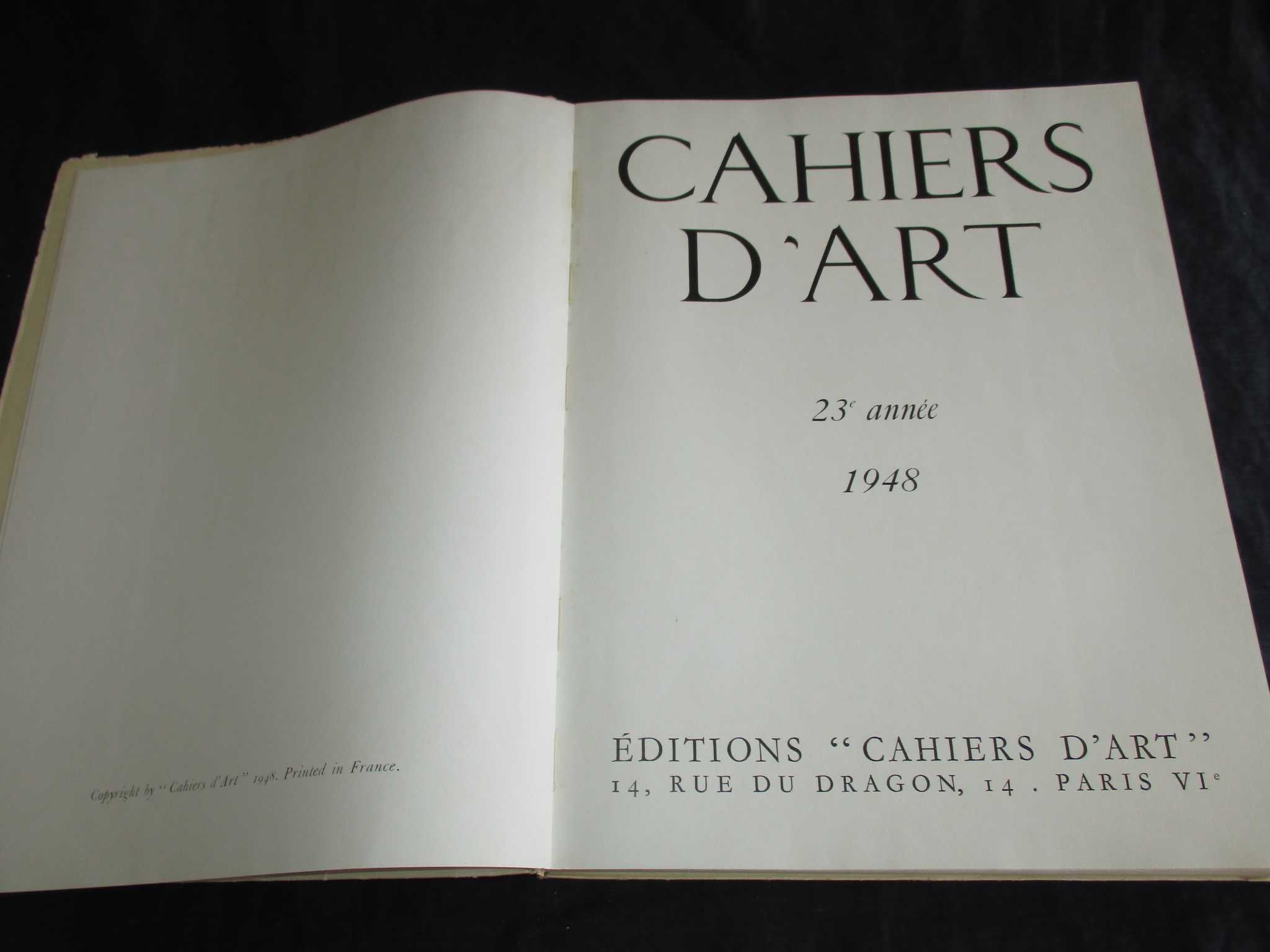 Livro Cahiers D'Art 23è année 1948 nº 1 Picasso