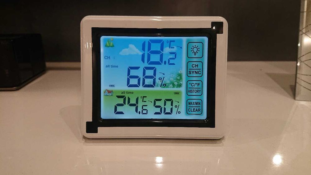 Bezprzewodowa stacja pogody termometr LCD z czujnikiem zewnętrznym