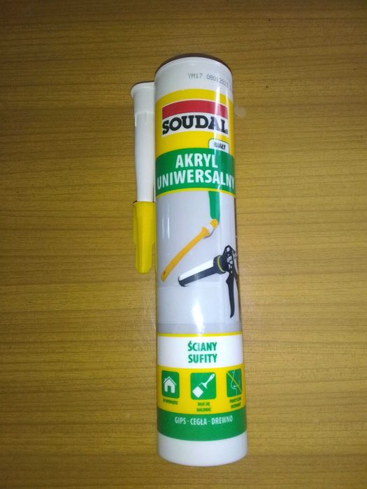 Akryl Uniwersalny SOUDAL ściany sufity BIAŁY 280ml.