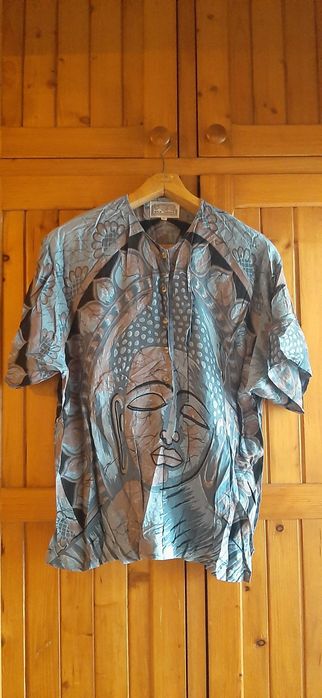 Koszula oversize M niebieska Budda Wild Jaguar