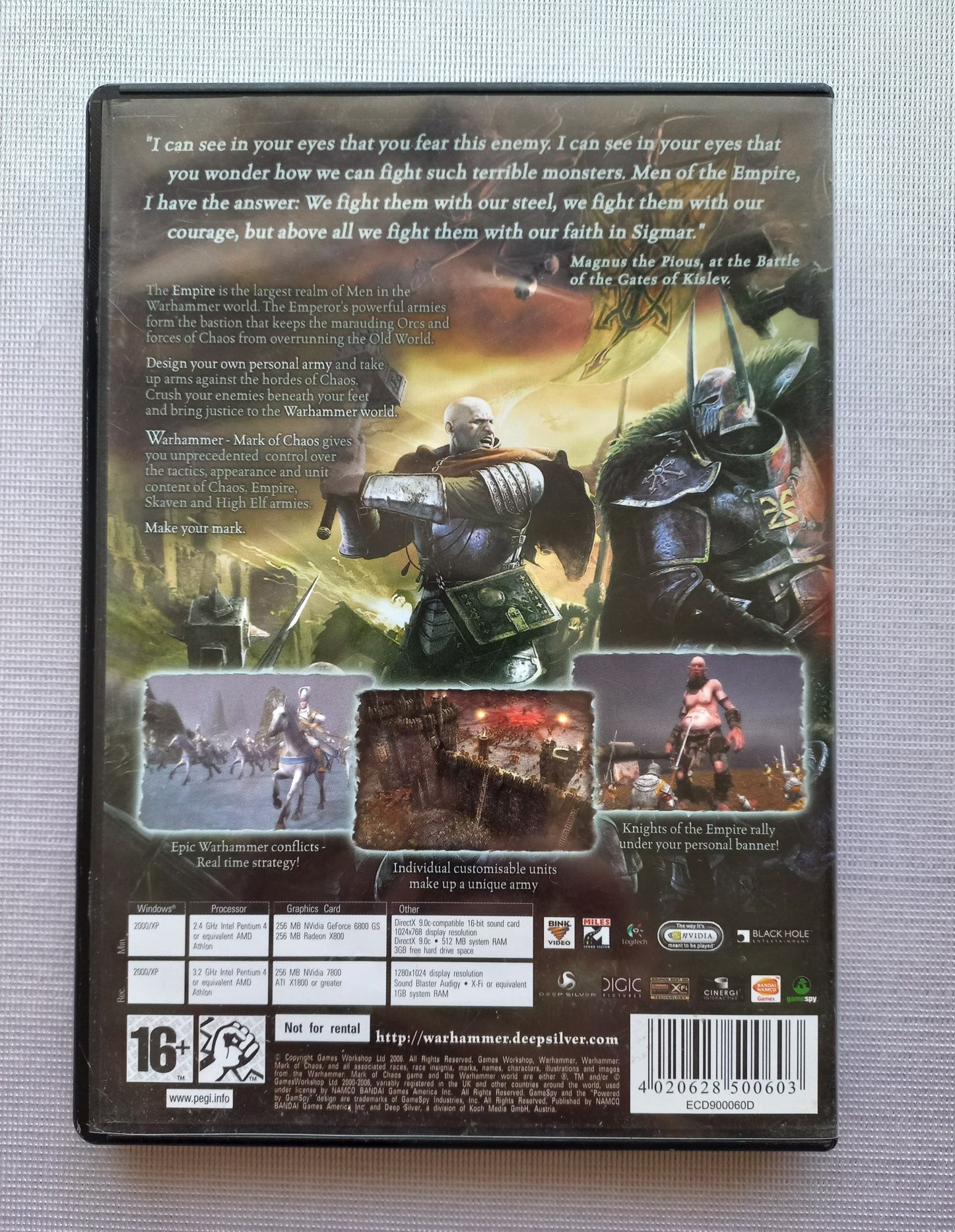 Винтаж игра для PC Warhammer: Mark Of Chaos PC CD-ROM Game And Manual