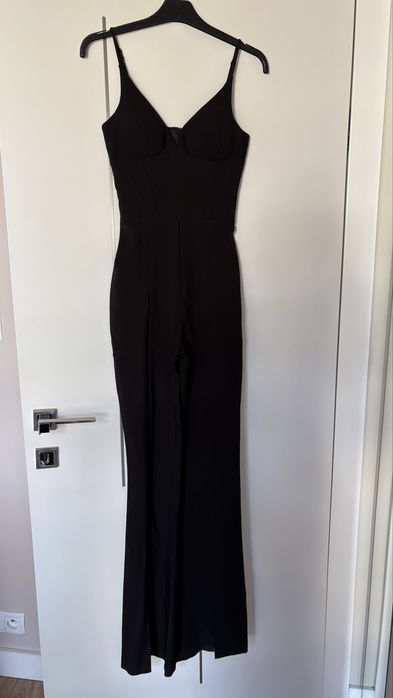 Czarny elegancki kombinezon, rozmiar 34 (XS)