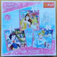 Puzzle 3w1 Księżniczki Disneya - Trefl
