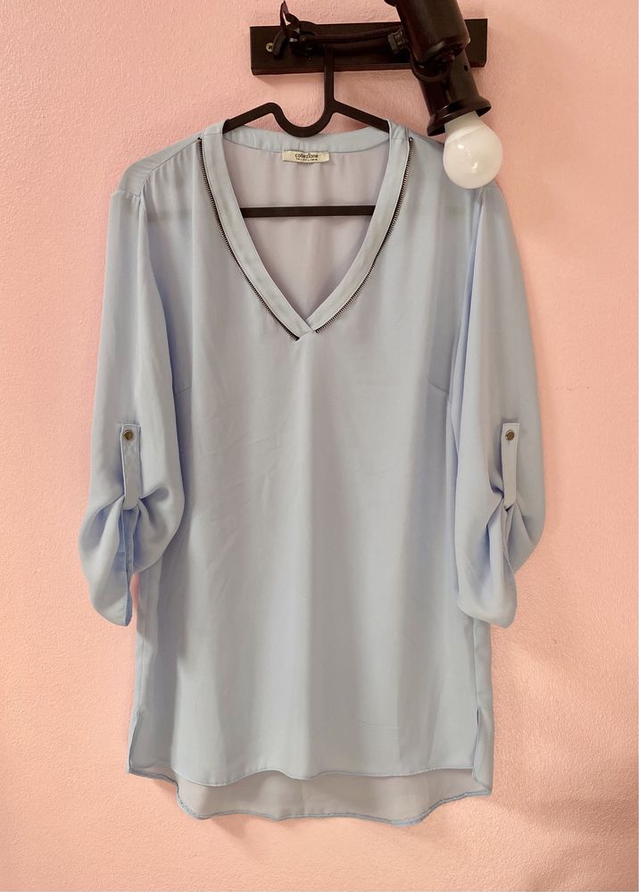 Collezione | blusa tunica azul clara chiffon (L)