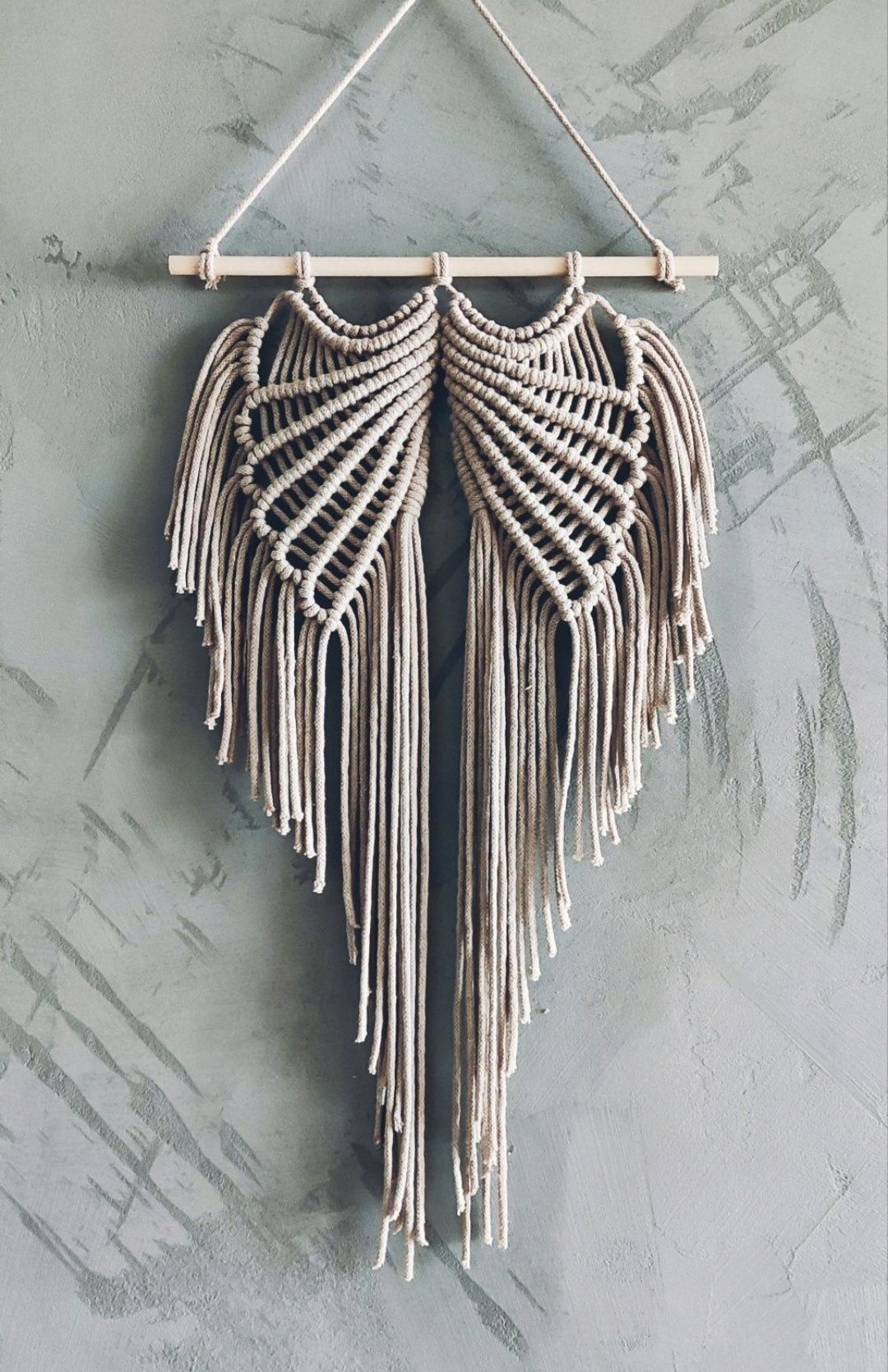 Makrama dekoracja skrzydła brąz handmade