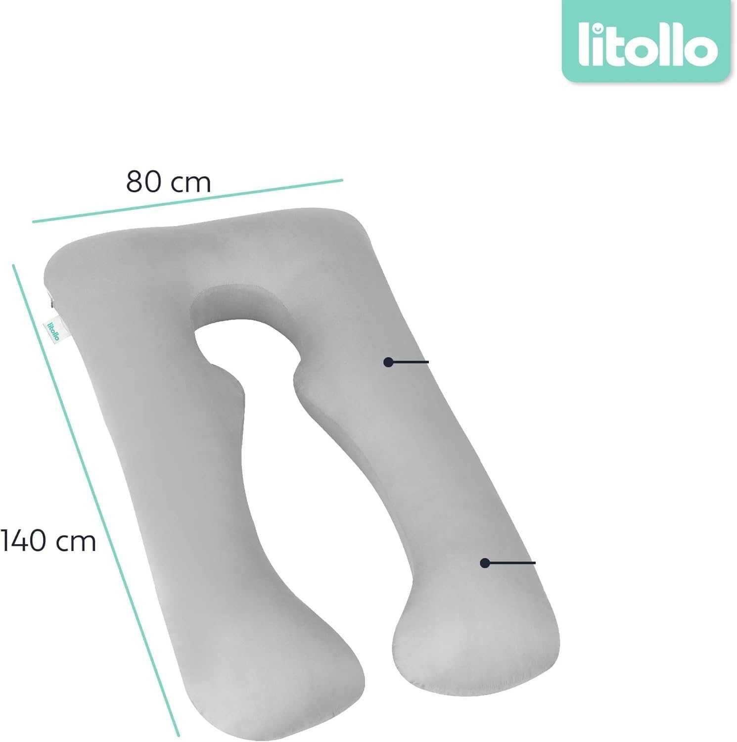 Litollo Ergonomiczna Poduszka Do Karmienia Ciążowa Rogal 140 x 80 cm