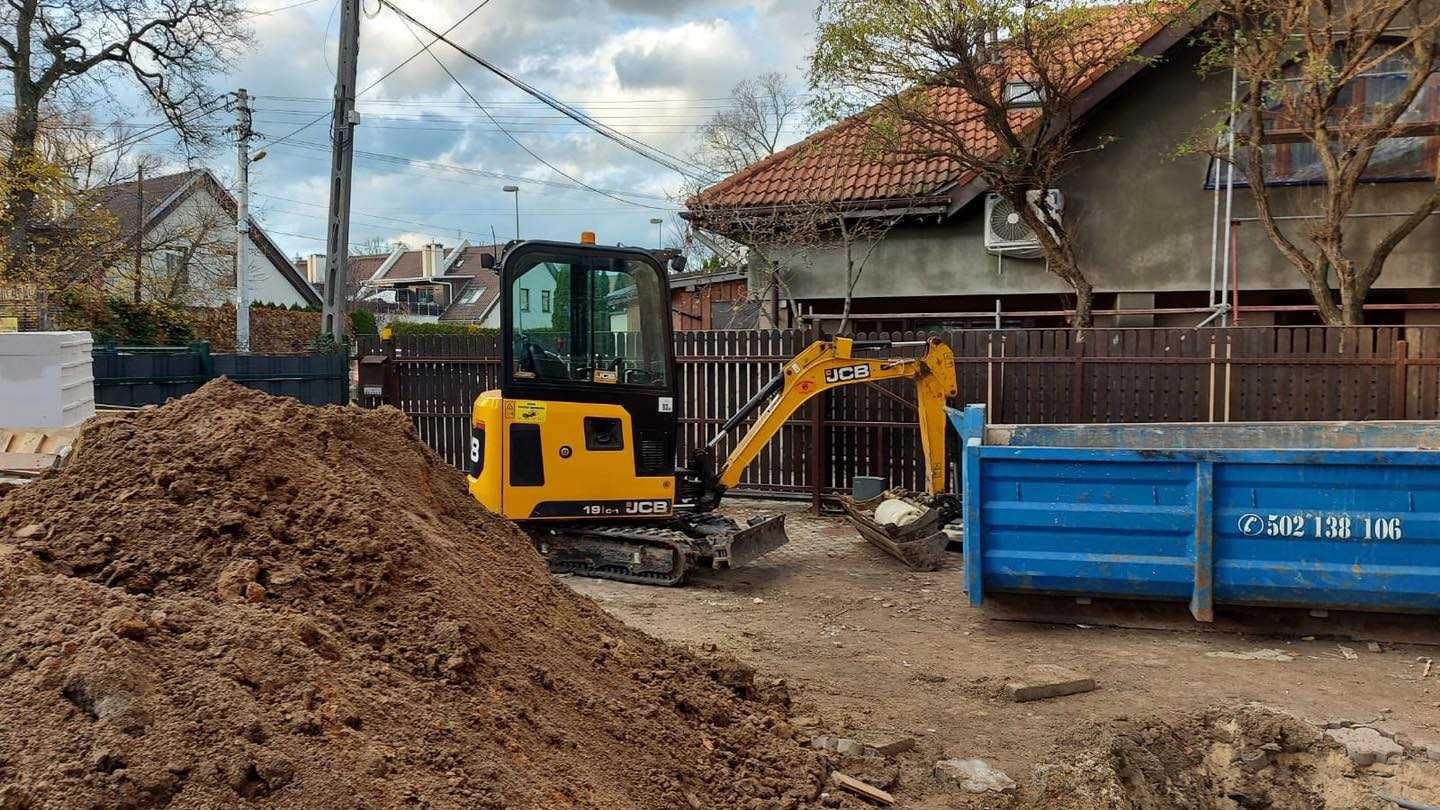 Roboty ziemne usługi koparką skarpowanie wyburzenia drogi Kraków