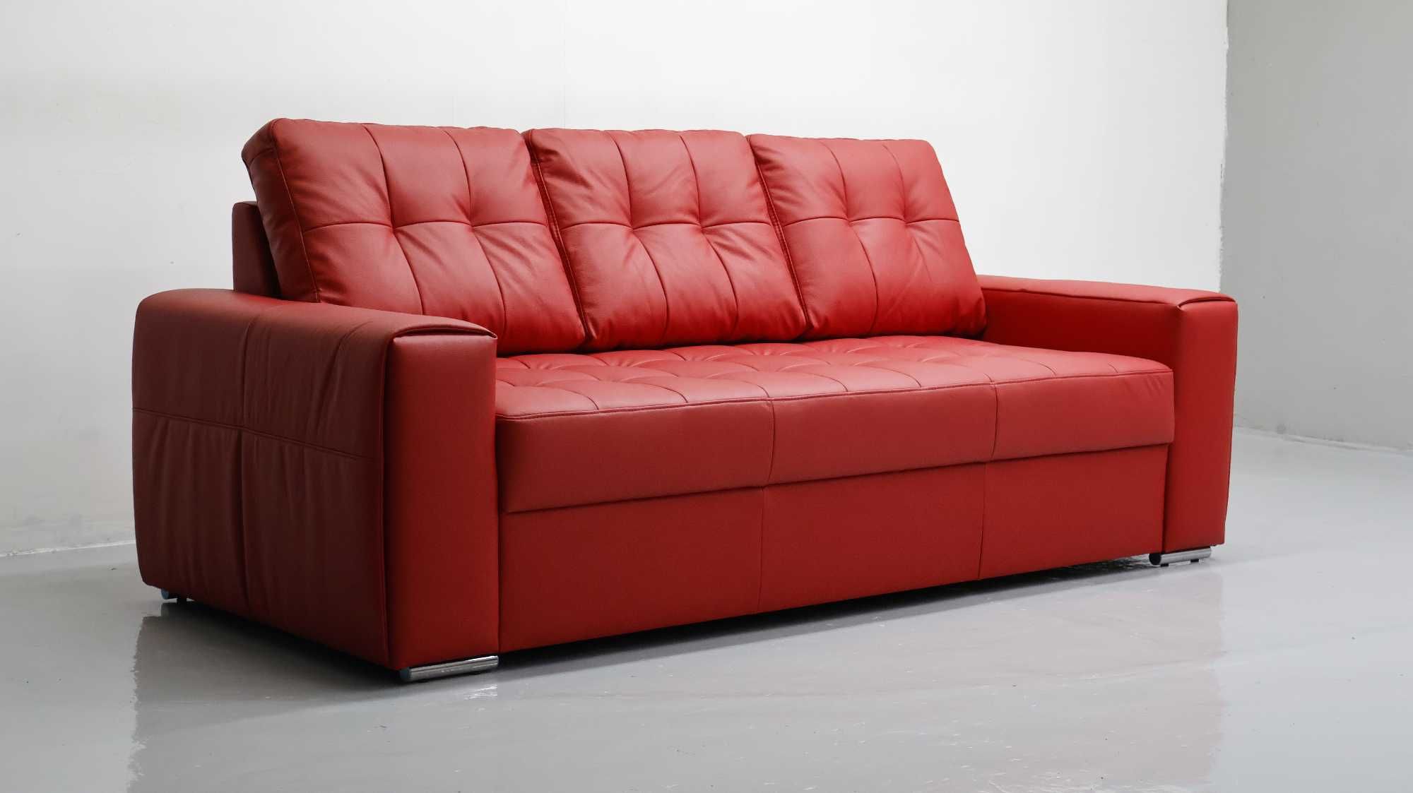3 osobowa sofa, kanapa, czerwona SKÓRA naturalna madras 6038 SALON