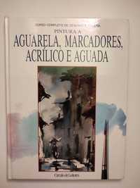 Livro "Pintura a aguarela, marcadores, acrílico e aguada"