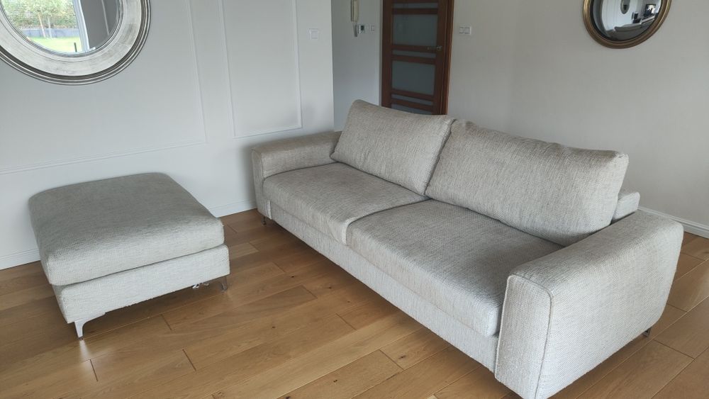 Sofa rozkładana BEFAME MOON 3 osobowa plus pufa