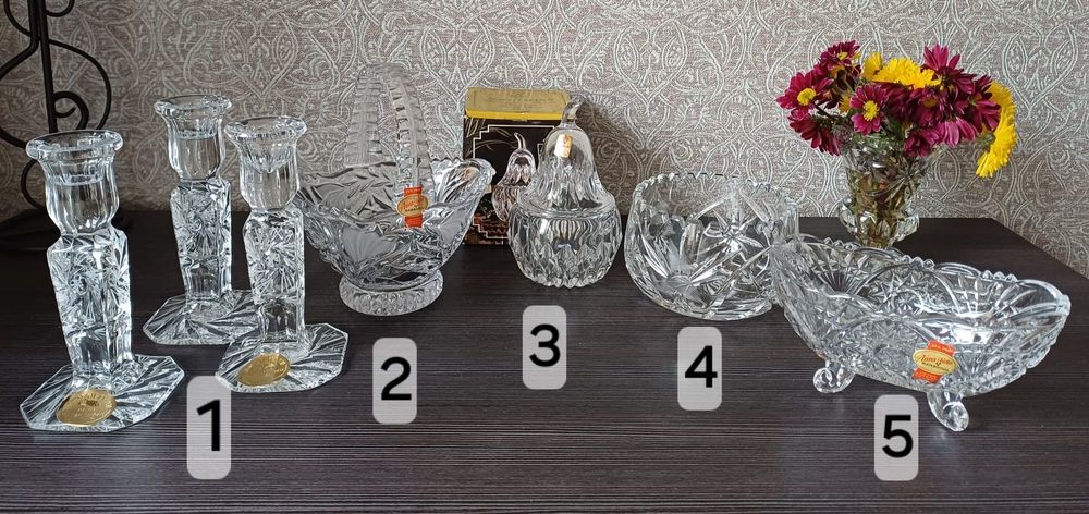 Цукерниця. Кришталь Pb 24%. Німеччина. Вінтаж.