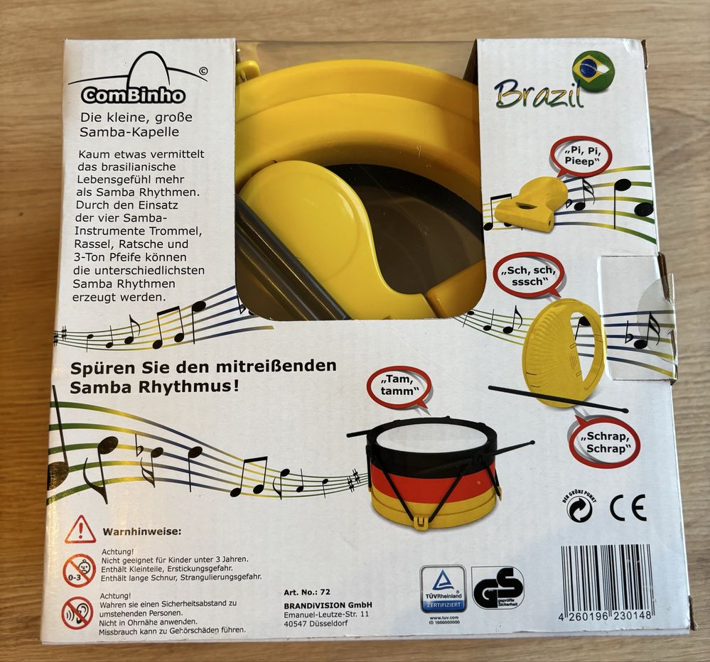 Instrumenty muzyczne - bębenek 4w1 Brazil ComBinho