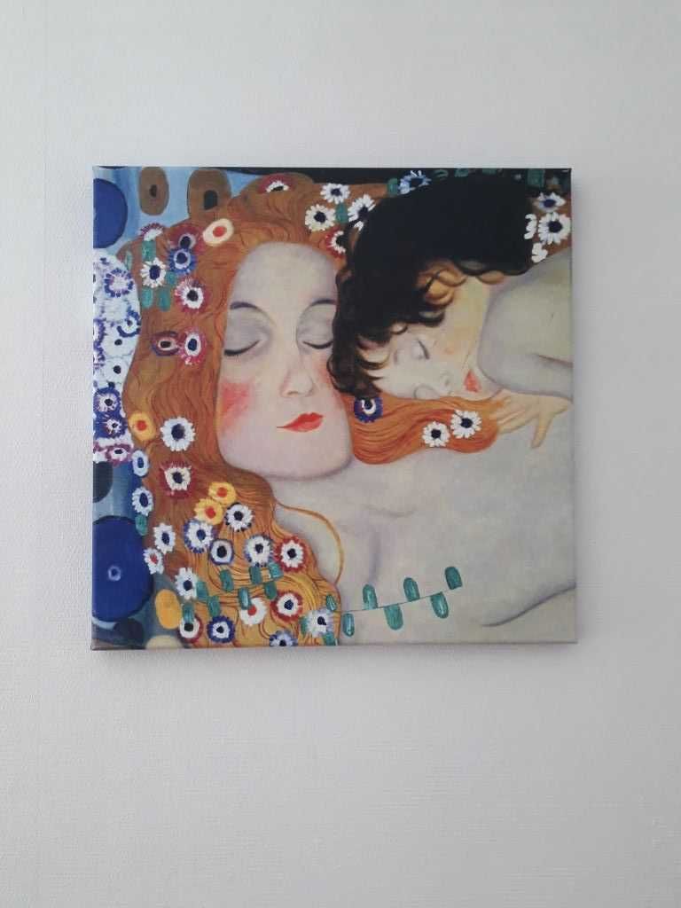 Trzy obrazy reprodukcje Gustav Klimt 45x45 cm