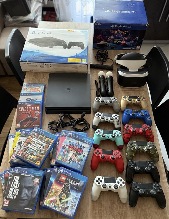 Konsola Ps4 Slim z napędem 2216A PlayStation 4 + Gry Pady VR Fortnite