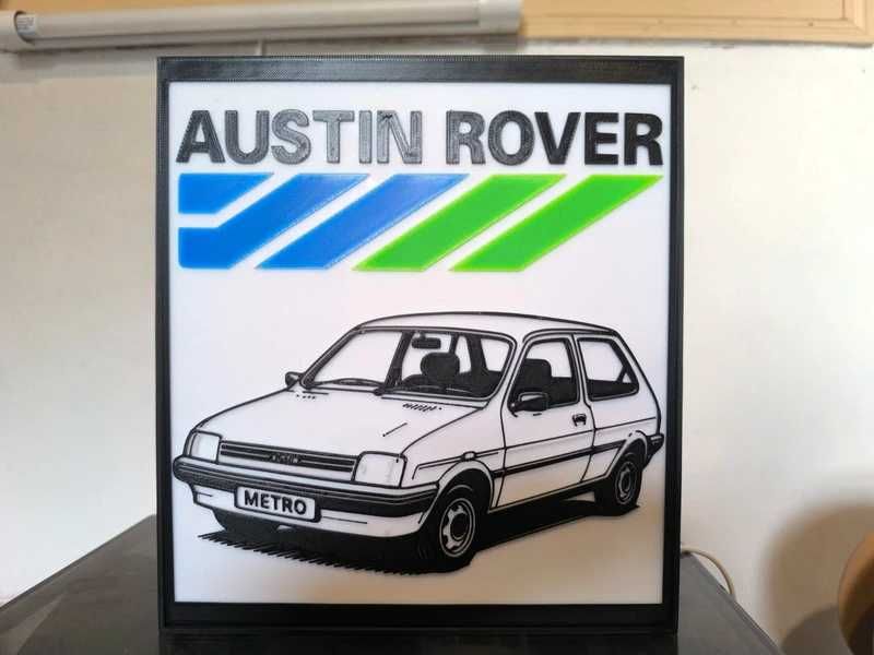 Lightbox/ Luminaria decorativa Austin Rover Metro