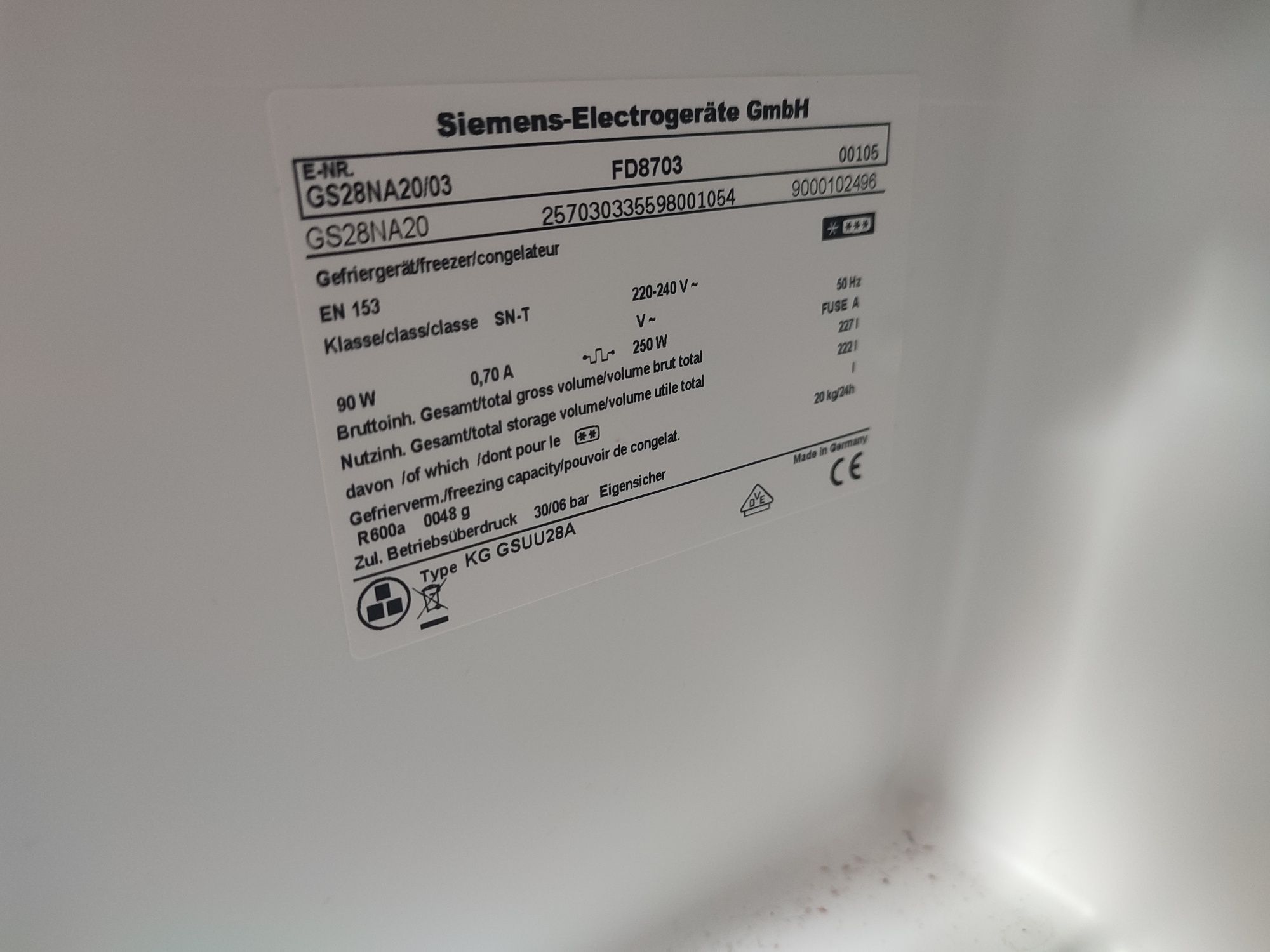 Морозильна камера SIEMENS з Німеччини.
