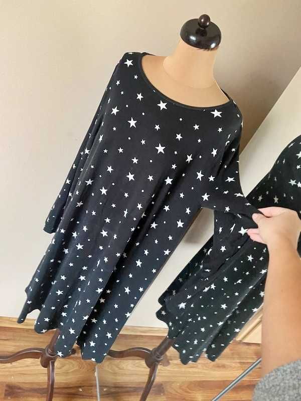 48 50 f&f sukienka 7/8 maxi dluga gwiazda star oversize xxl +size