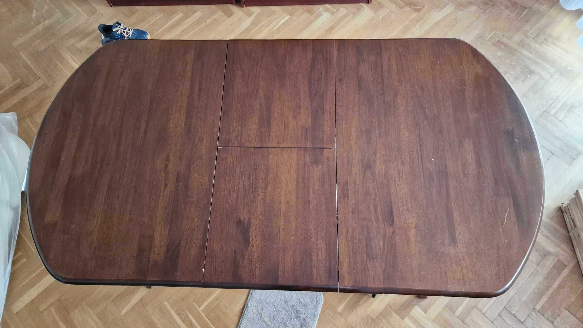 Stół rozkładany w kolorze ciemnym