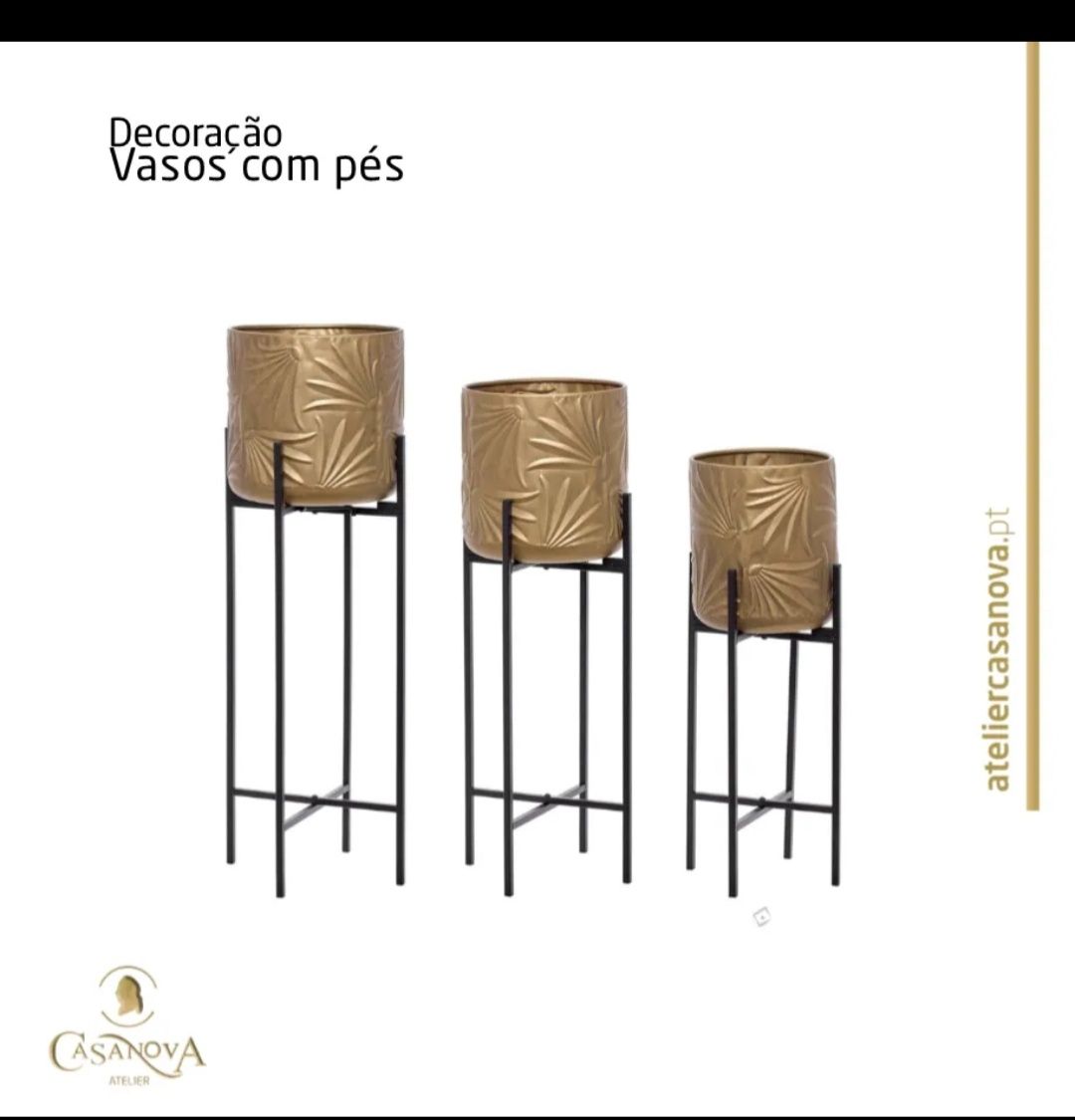 Conjunto 3 vasos com suporte