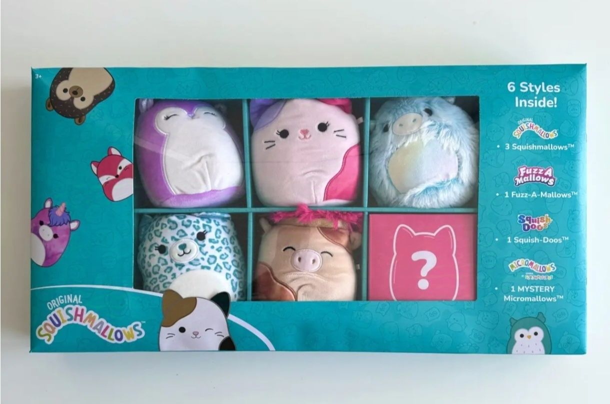 Набір іграшок Squishmallows 6 шт. - плюшеві іграшки для дітей