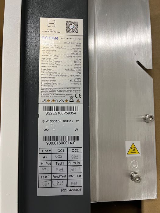 Falownik Sofar 8.8 KTLX-G3, 8 kW, 3-fazowy - jak nowy!