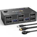 ESKEVE Przełącznik KVM DisplayPort 2 Monitory 8K 4K z USB 3.0