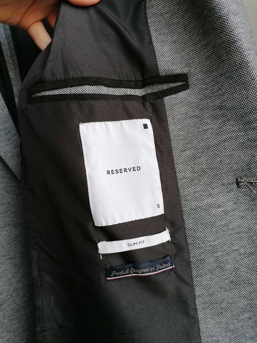 Szara młodzieżowa męska marynarka Slim Fit rozmiar S