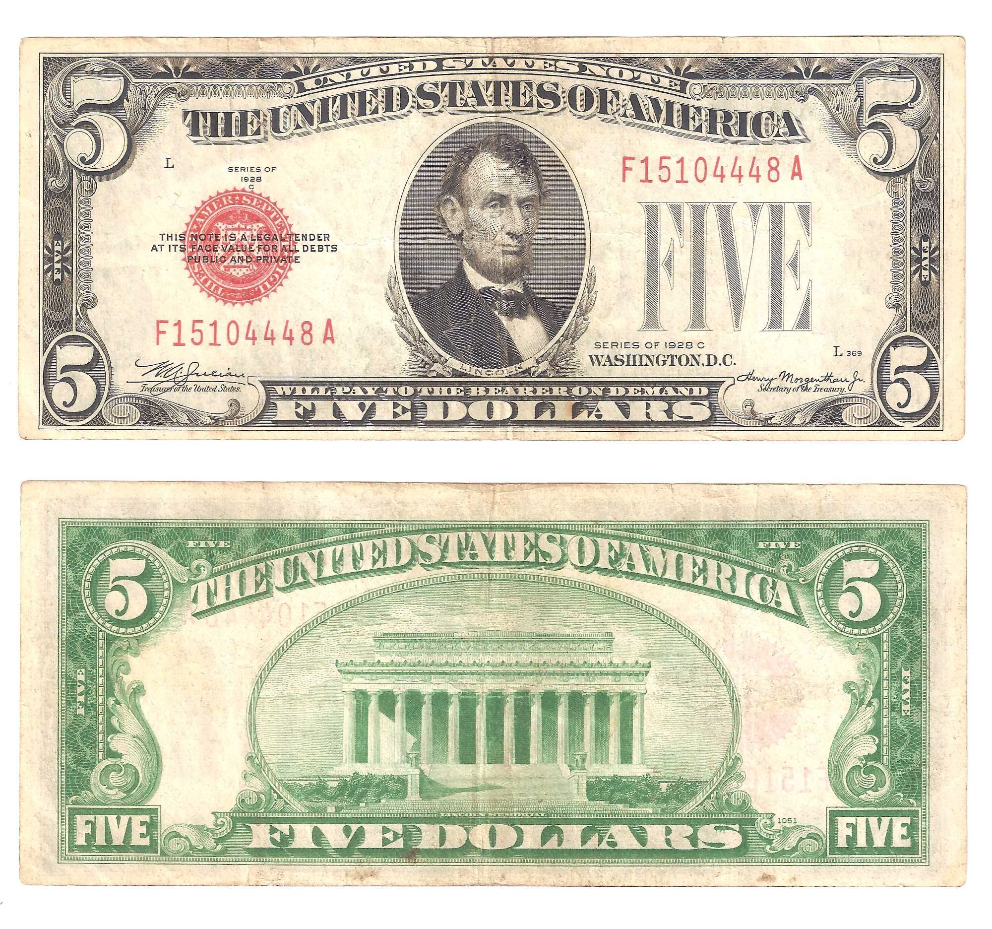 США 5 Долларов 1928 год