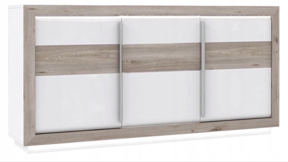 Pojemna komoda CANNE CQNK231B Dąb nelson + Biały połysk FORTE