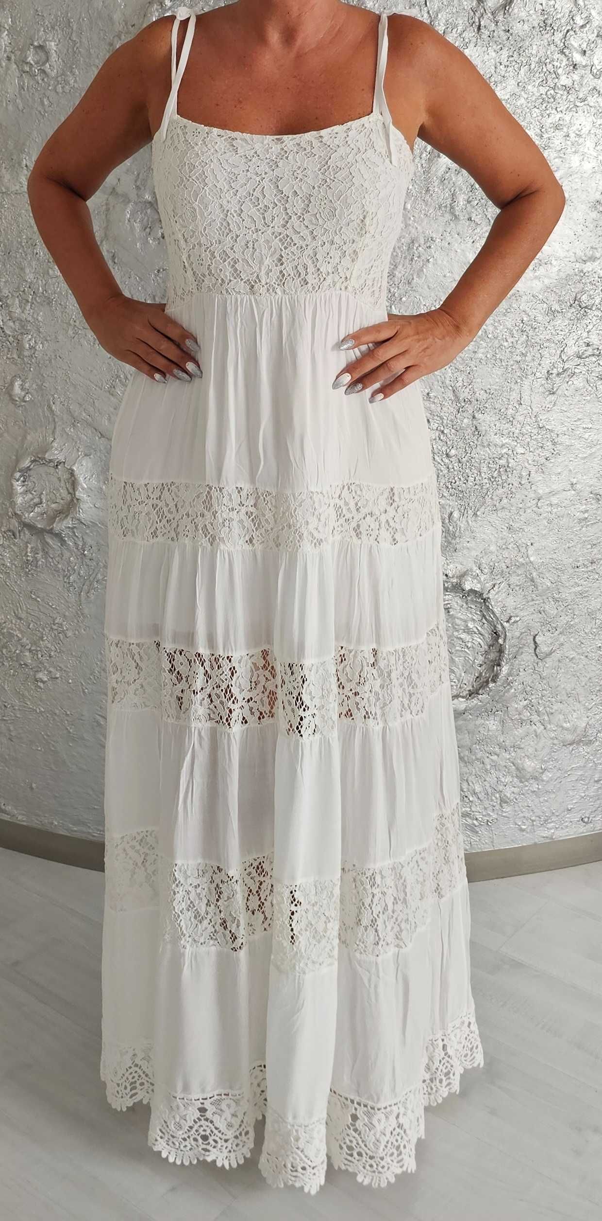Marciano Guess sukienka długa koronki roz L