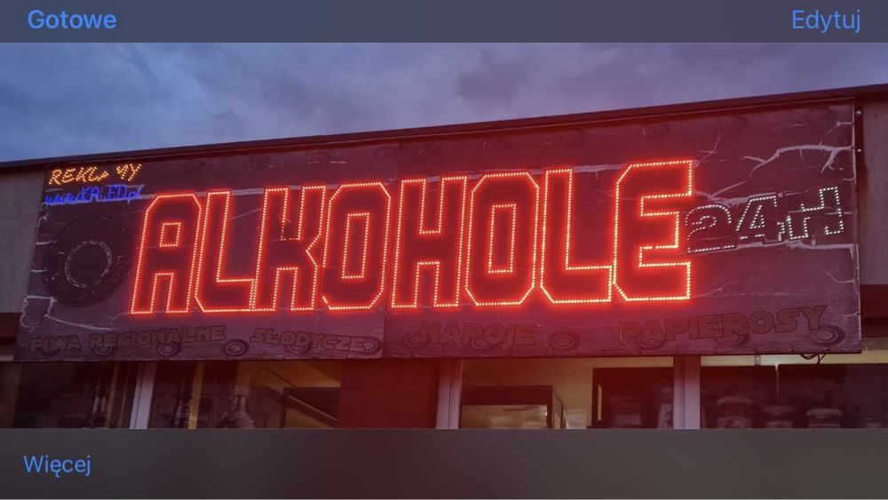 Reklama świetlna led.