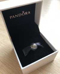Pandora charms klips oksydowany srebrny srebro w kwiaty okrągły