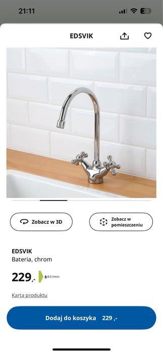 Bateria ikea EDSVIK chrom