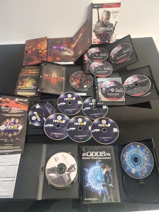 Zestaw Gier, fifa 18 wiedzmin diablo hitman 2 Wrc tekken brydż