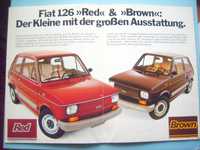 FIAT 126 Red & Brown 1980 / prospekt 16 str. rozkładany do formatu A1