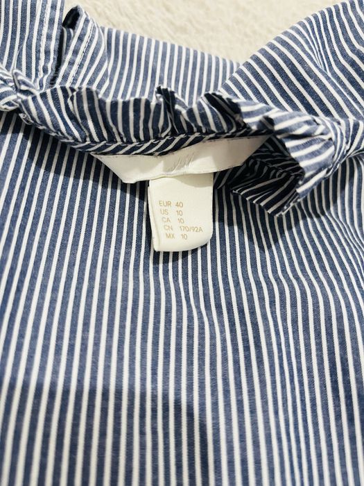 H&M r. 40 niebieska biala koszula damska w paski ze stojka