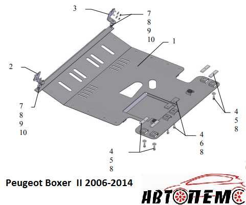 Захист двигуна  Peugeot Bipper Boxer Expert Partner Pick Up Traveller