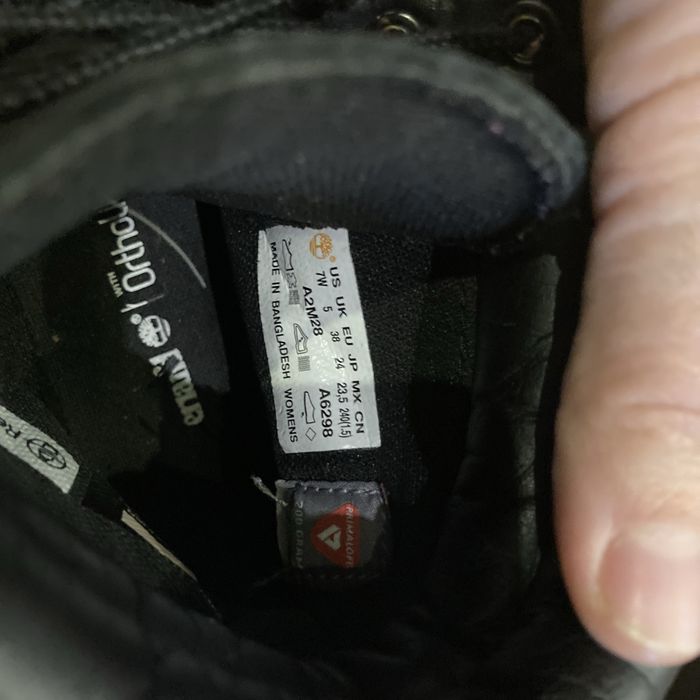 Buty zimowe trapery damskie Timberland czarne skórzane rozmiar 38