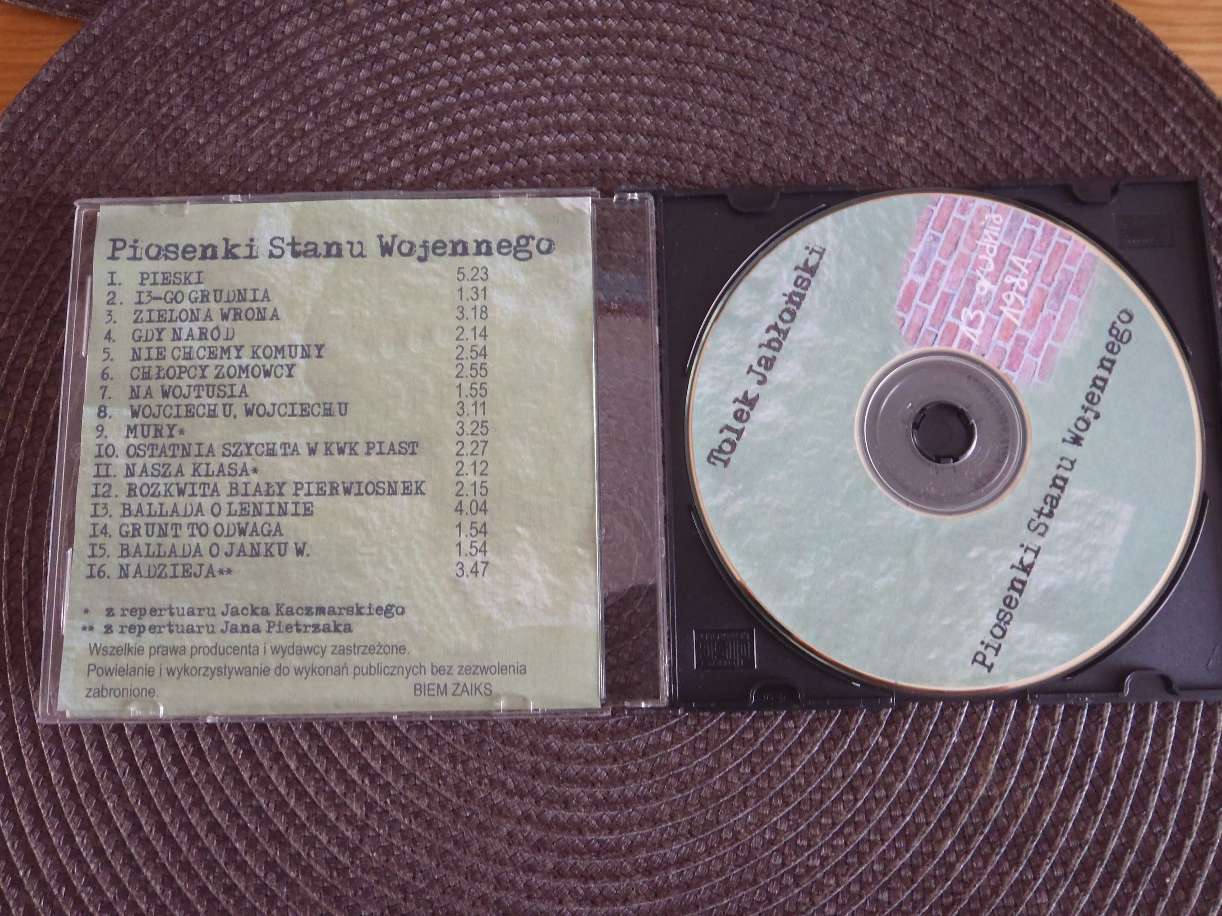Tolek Jabłoński Piosenki Stanu Wojennego CD