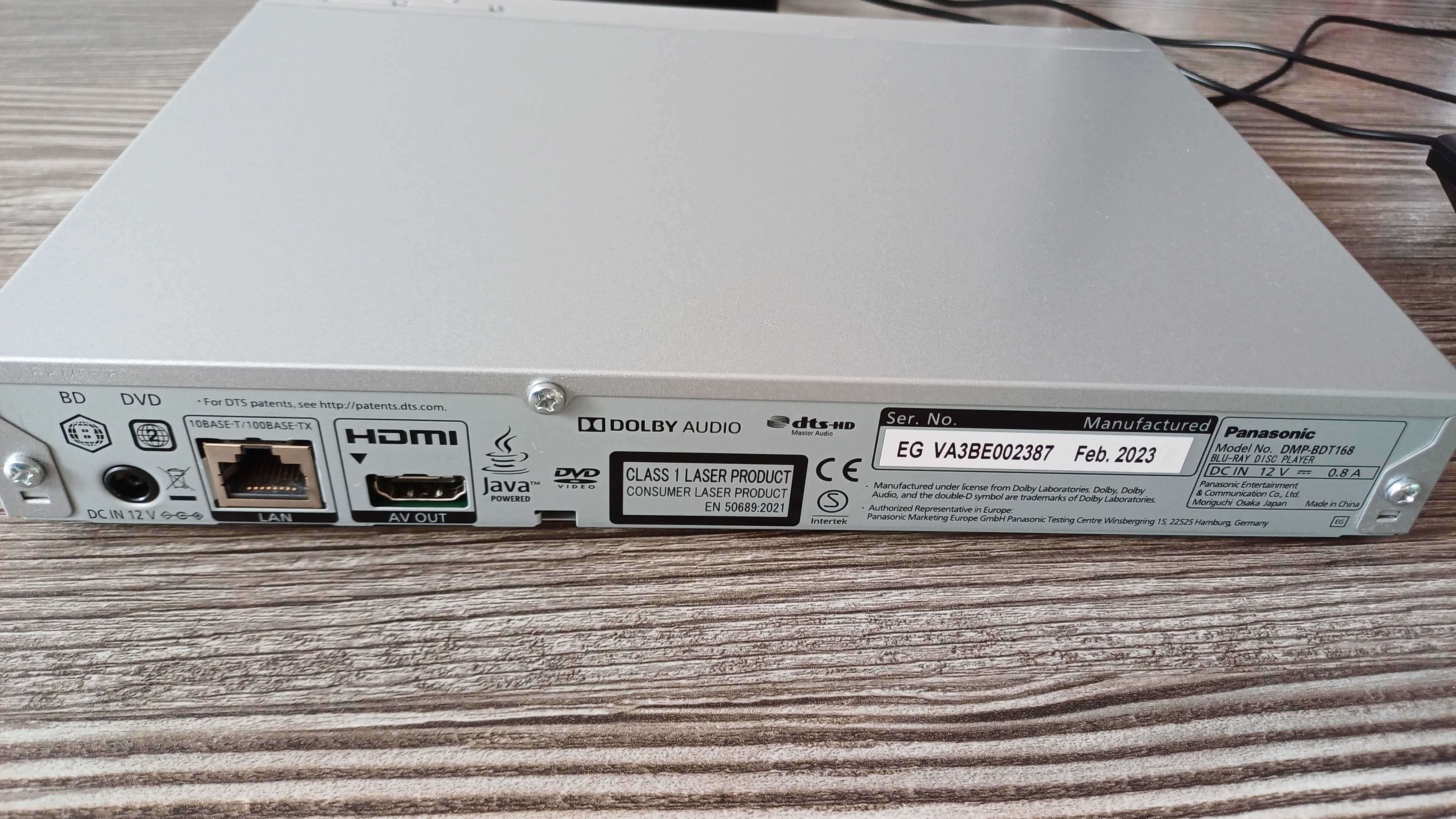 Odtwarzacz płyt bluray Blu-ray Panasonic DMP-BDT168 srebrny gwarancja